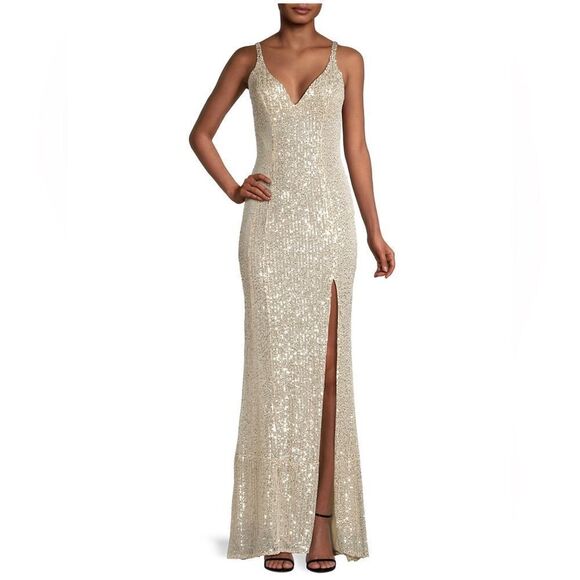 Mac Duggal Ieena Sequin V-Neck Gown size 2 - Picture 1 of 12
